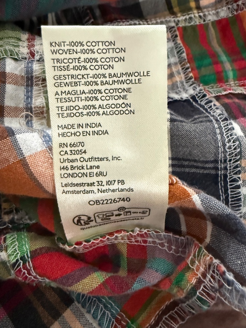 ANTHROPOLOGIE Pilcro Women’s Cotton Hooded Plaid & White Top XL - Picture 9 of 10